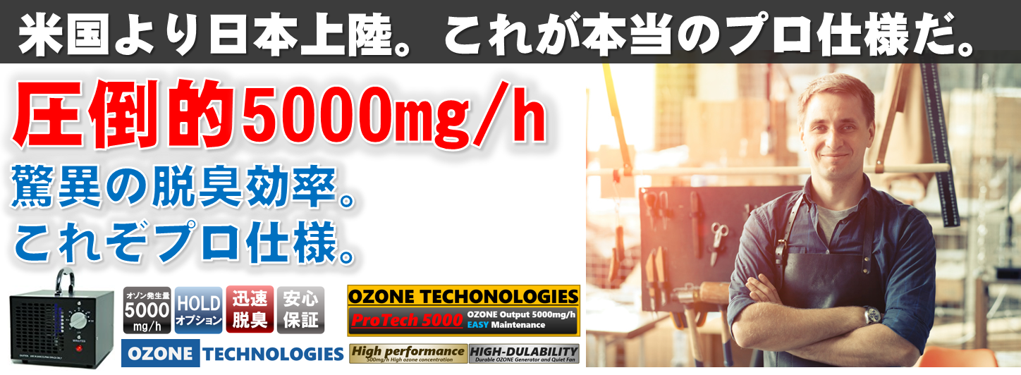 普及型】オゾン発生量 5000mg 業務用オゾン脱臭器 （120分タイマー